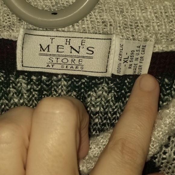 Vintage, The Mens Store At Sears, XLarge Multicolored, Sweater Crewneck - Picture 3 of 3